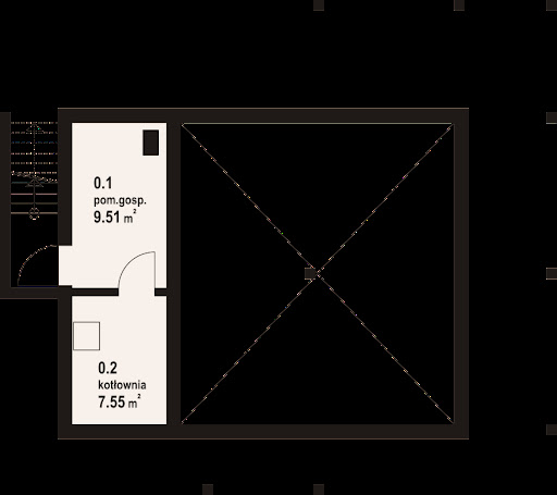 Modrzewo dw 39 - Rzut piwnicy