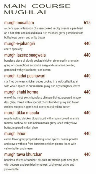 Sheesha Sky Lounge menu 