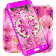 Pink flower zipper lock screen icon