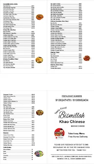 Bismillah Khao Chinese menu 2