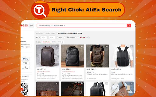 Right Click: AliEx Search Option