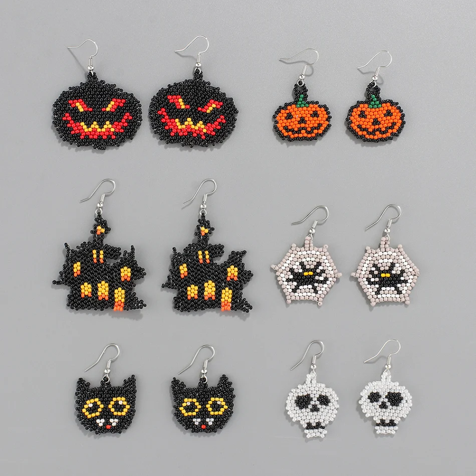 Funny Personality Hand-woven Halloween Earrings for Women. Show off your unique style with these playful and handcrafted