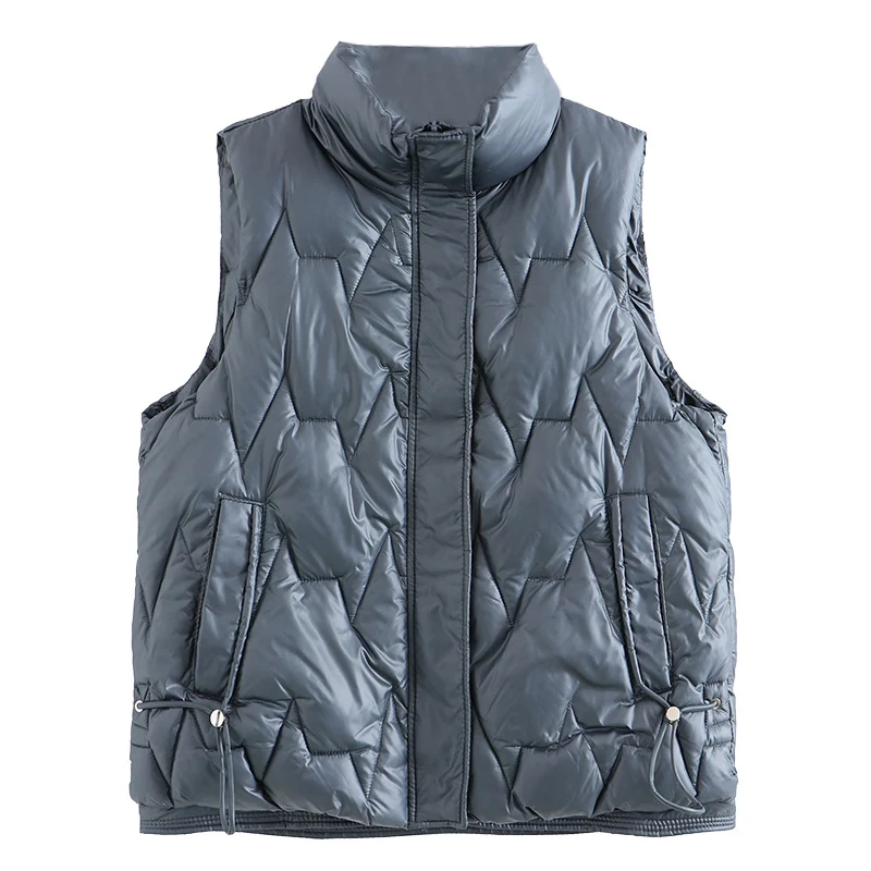 Gilet coréen épais en coton, col montant, style 