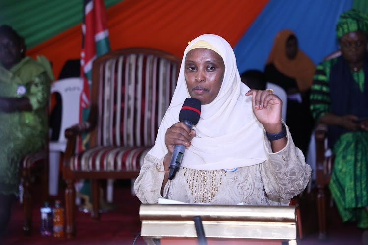 Marsabit county first lady at the girl's camp event