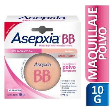 Polvo Compacto Asepxia Borla Y Espejo Beige Mate x 10 gr  