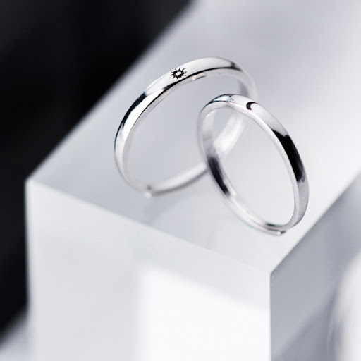 Title 5, Simple Sun and Moon Ring for Men and Women Gift...