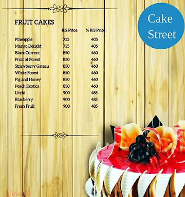 Cake Street menu 