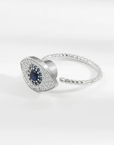 Draai de blauwe oogindexvingerring - 2