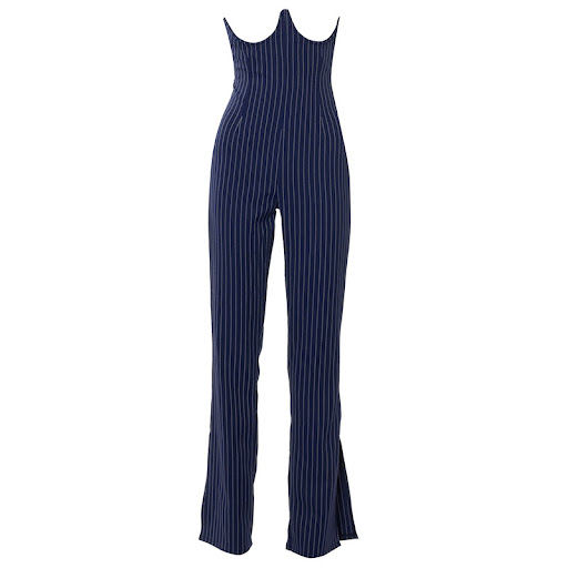 Title 8, Gestreepte damesbroek met corset, split en slan...