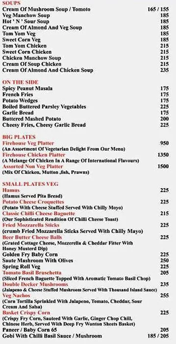 Firehouse-Pub & Lounge menu 