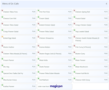 Dc Cafe menu 