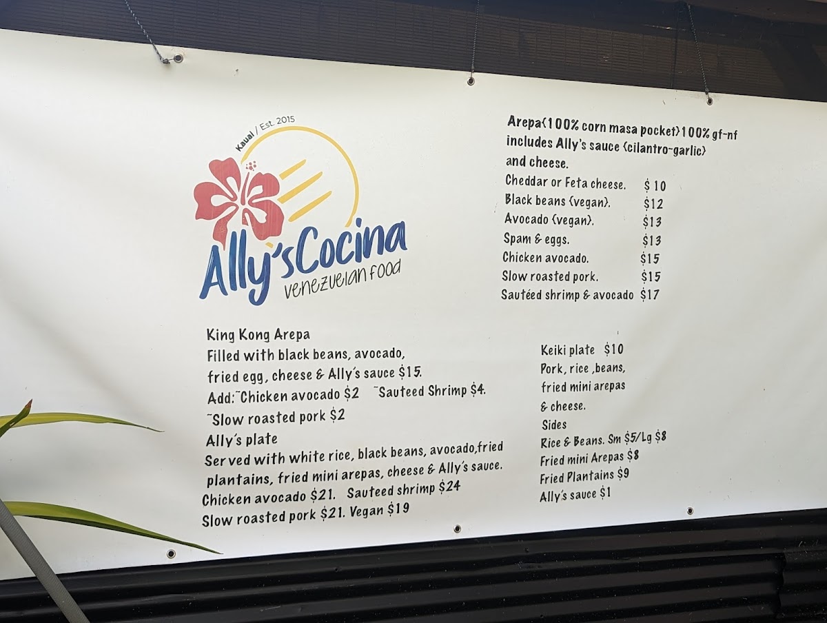 Ally's Cocina gluten-free menu