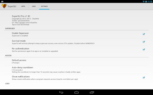 SuperSU screenshot