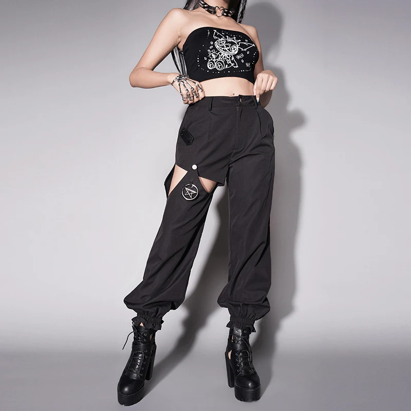 Title 21, Goth Punk Loose Slack Track Pants Cargo — Udobn...