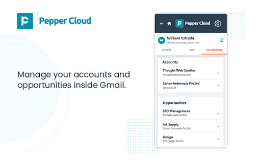 Pepper Cloud CRM Chrome Extension