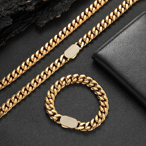Title 1, Hip Hop Mens Titanium Steel Necklace Fashion B...