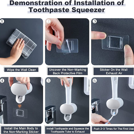 Title 3, Wall Mounted Automatic Toothpaste Dispenser Squ...