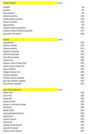 The Paratha And Biryani Kitchenette menu 3