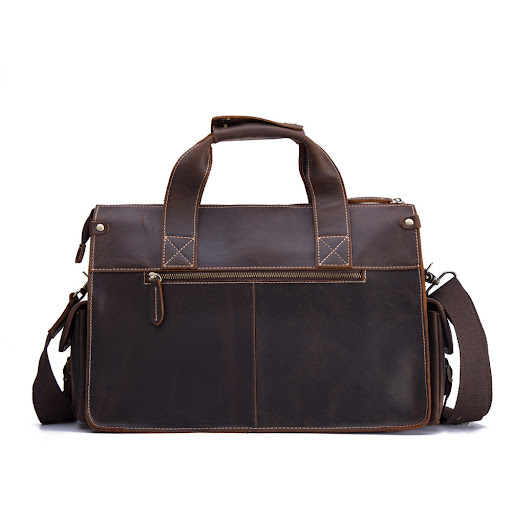 Title 5, Leather mens retro portable briefcase — Carry ...