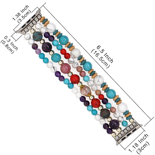 Title 1, White Pine Turquoise Amethyst Gold Bead Watch S...
