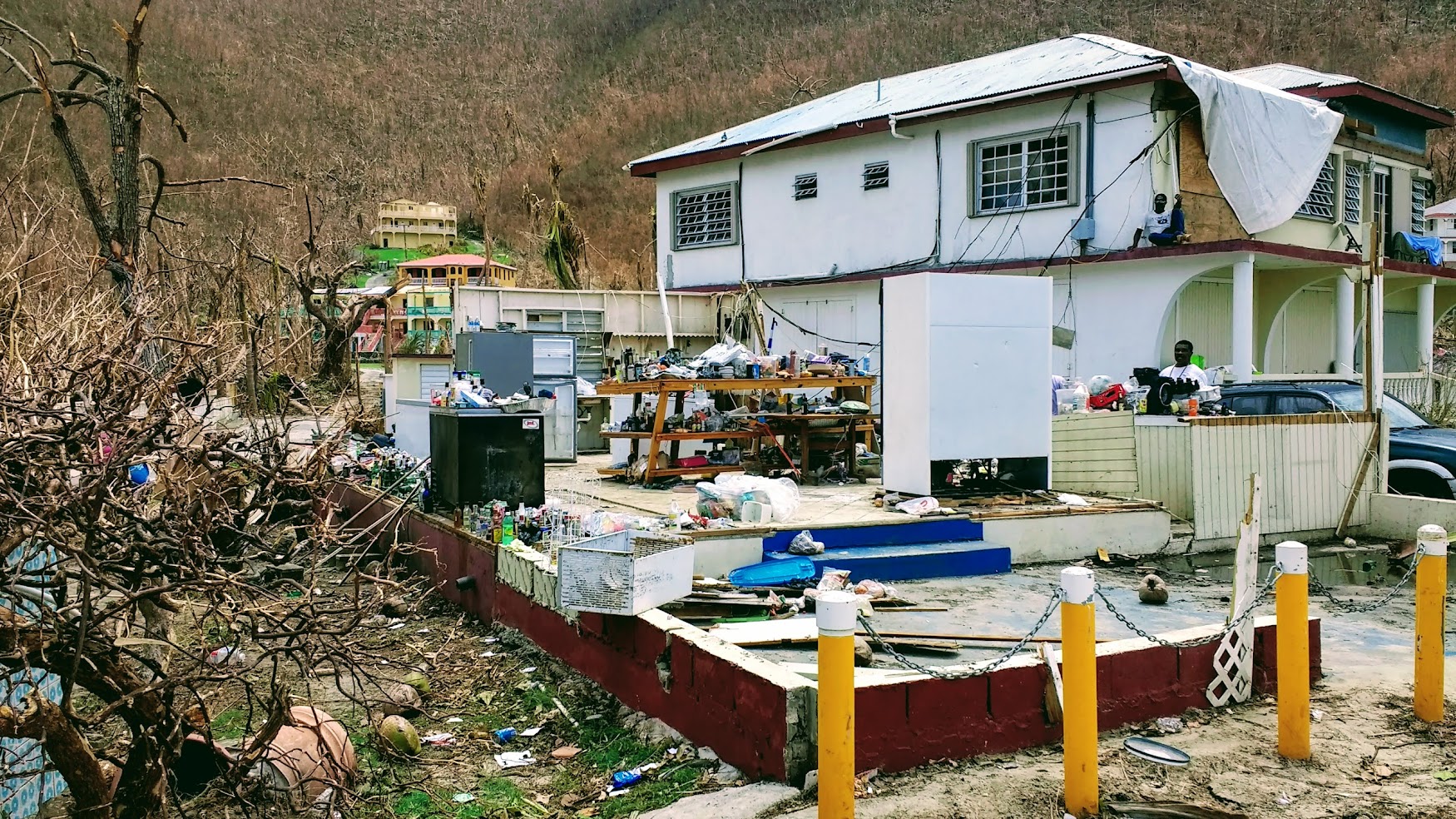 Houses destroyed on Tortola by Irma