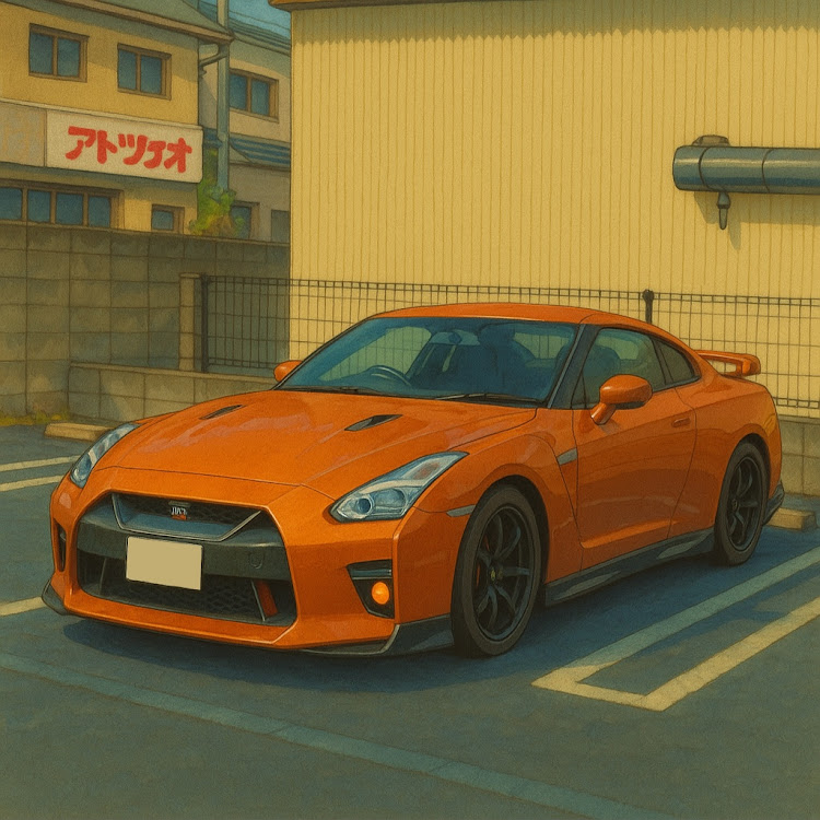 NISSAN GT-RのチャットGPTで遊ぼう・オレンジ君・ジブリ風に関するカスタム事例の投稿画像1枚目