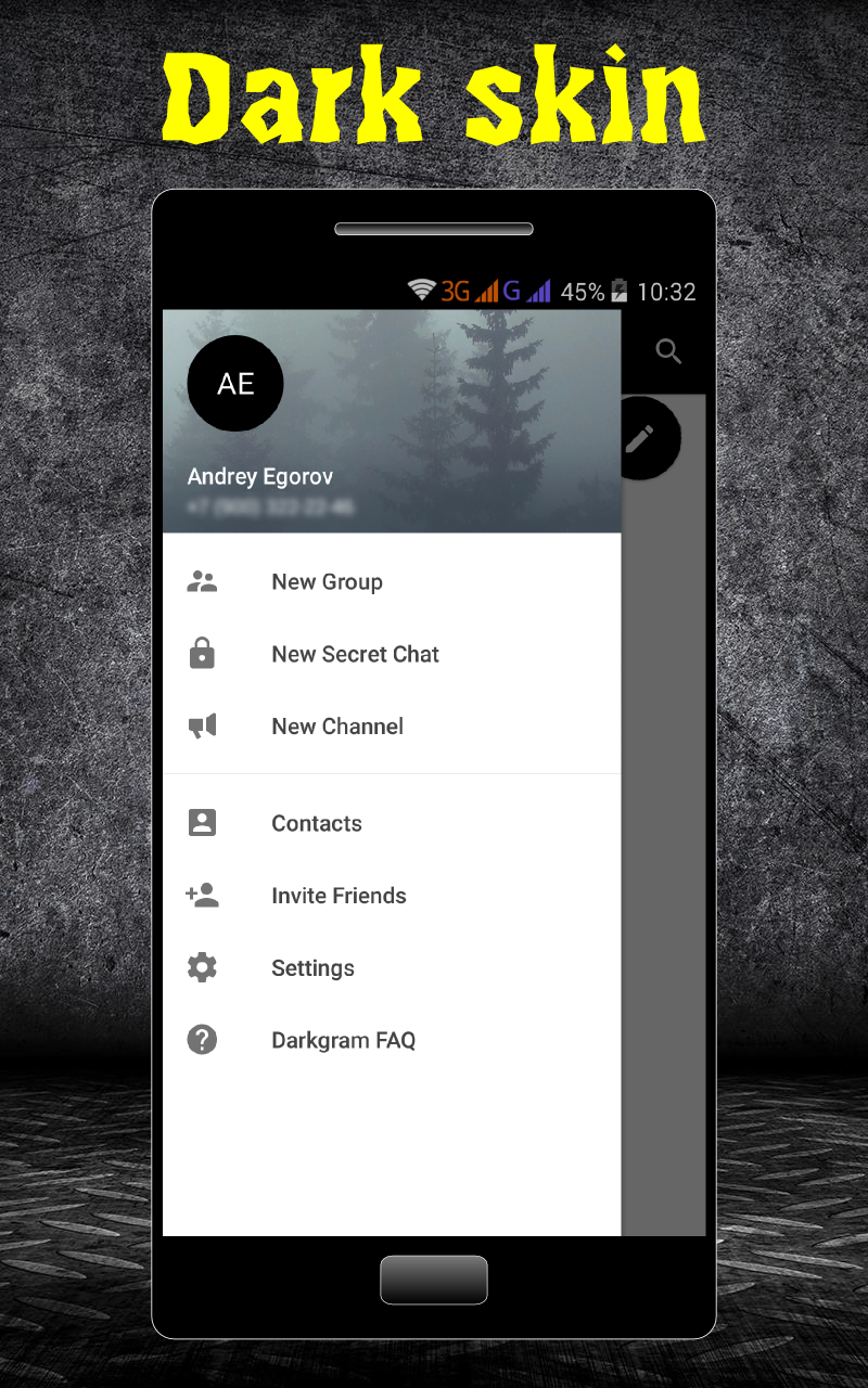 Darkgram – Dark Messenger Screen 1