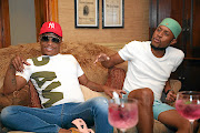 Somizi Mhlongo and Mohale Motaung during an interview with Sowetan at Morrells Boutique Hotel in Johannesburg yesterday. /ANTONIO MUCHAVE