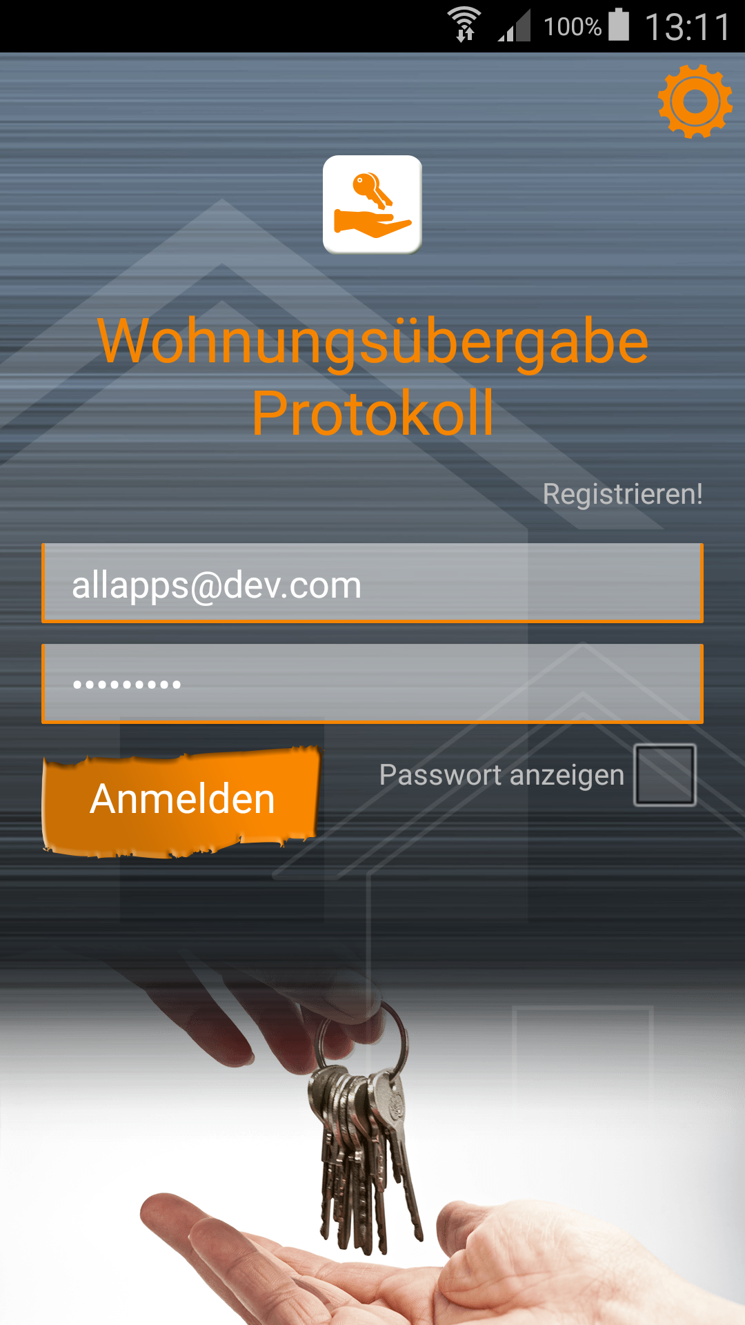 Android application Flat Handover Checklist screenshort