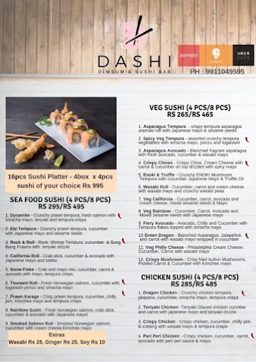 Dashi Dimsum & Sushi Bar menu 