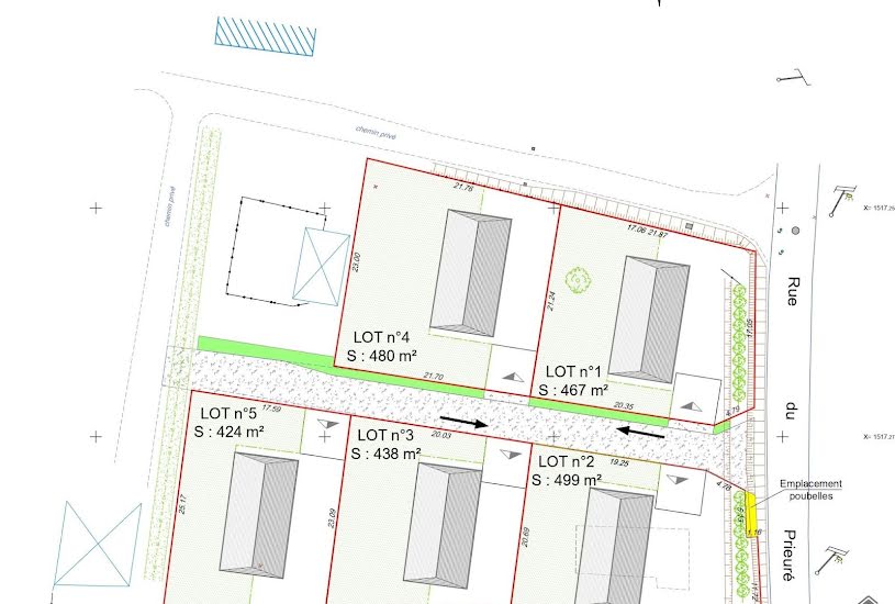  Vente Terrain à bâtir - 438m² à Sainte-Hélène-Bondeville (76400) 