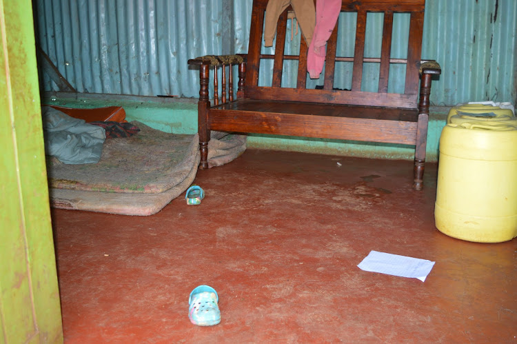 The house where a two-year-old child was strangled by his stepfatherin Karambaini village in Kiambu subcounty on Tuesday