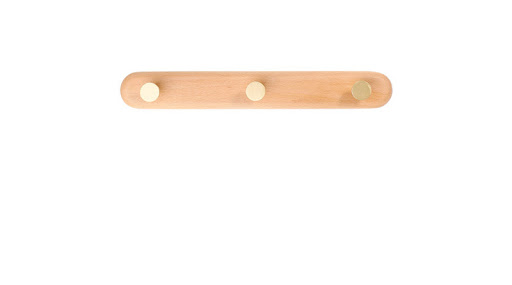 Title 5, Nordic Brass Clothes Hook with Wooden Hook, Wal...