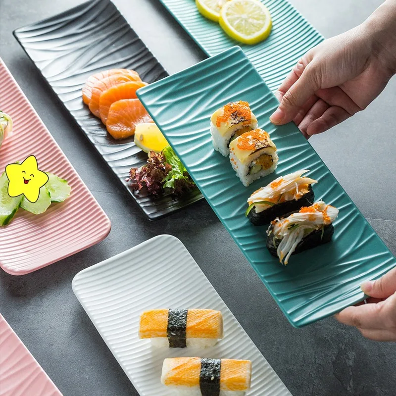 Japanse creatieve sushi plaat aardewerk lang bord
