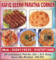 Rafiq Seekh Paratha Corner menu 2