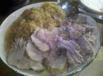 Apple Cider Pork Roast with Sauerkraut & Apples