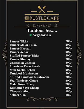 Rustle Cafe menu 