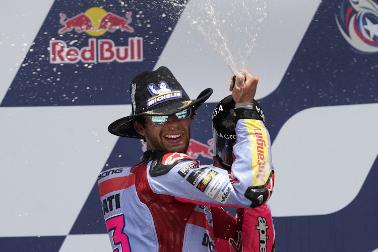 Bastianini's second win of the season put him in the lead of the championship. Picture: REUTERS