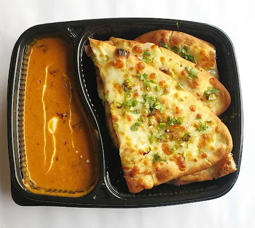 2 Spicy Mozzarella Cheese Kulcha With Gravy