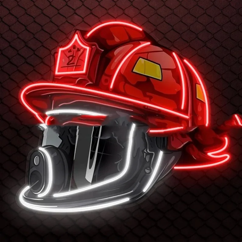 Title 5, Fireman Helmet Neon Light Illuminate with Style...