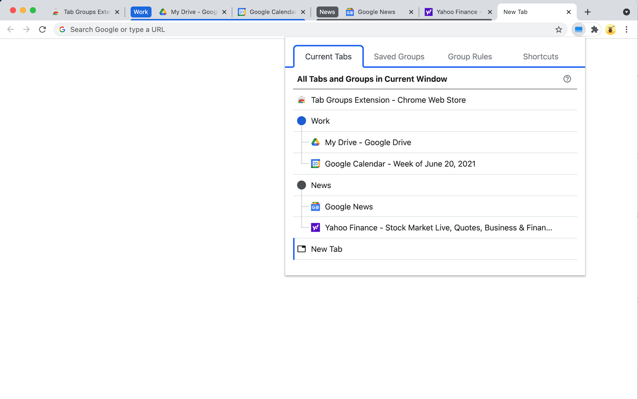 Tab Groups Extension Preview image 1