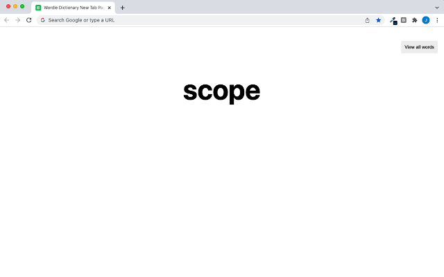 Wordle Dictionary New Tab Page chrome extension
