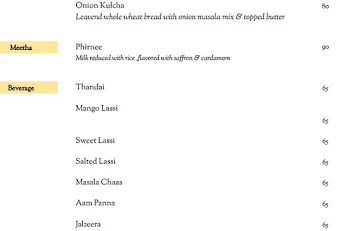 Nawab Ke Kebab menu 