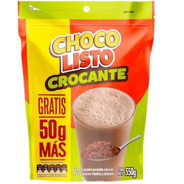 Bebida En Polvo Chocolisto Crocante Extracontenido x 550 gr  