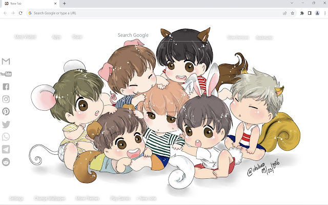 BTS Chibi Wallpaper New Tab