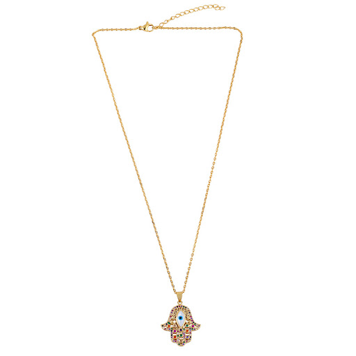 Title 2, Collier Œil Turc Bleu avec Diamants Fantaisie. ...