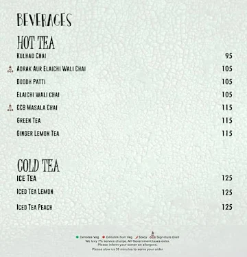 Chai Coffee Biscuit menu 
