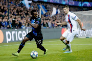 Percy Tau of Club Brugge during the UEFA Champions League match between Club Brugge v Paris Saint Germain at the Jan Breydel Stadium on October 22, 2019 in Brugge Belgium .