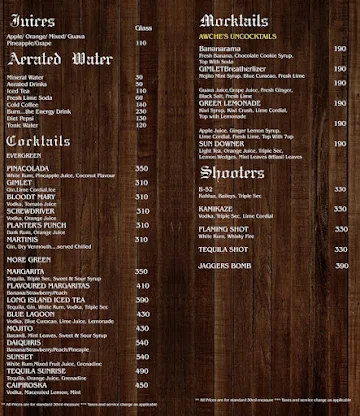 TED Resto Bar menu 