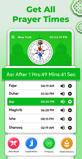 Screenshot Prayer Times: Qibla Finder